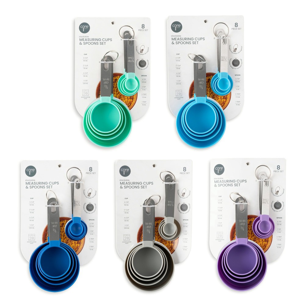 slide 4 of 6, Core™ Kitchen Measuring Cup and Spoon Set, 8 ct
