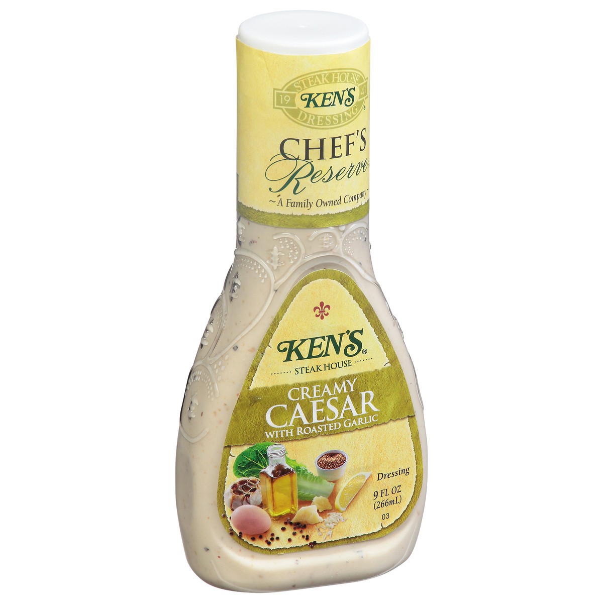 slide 2 of 9, Ken's Steak House Dressing, Creamy Caesar with Roasted Garlic, 9 fl oz