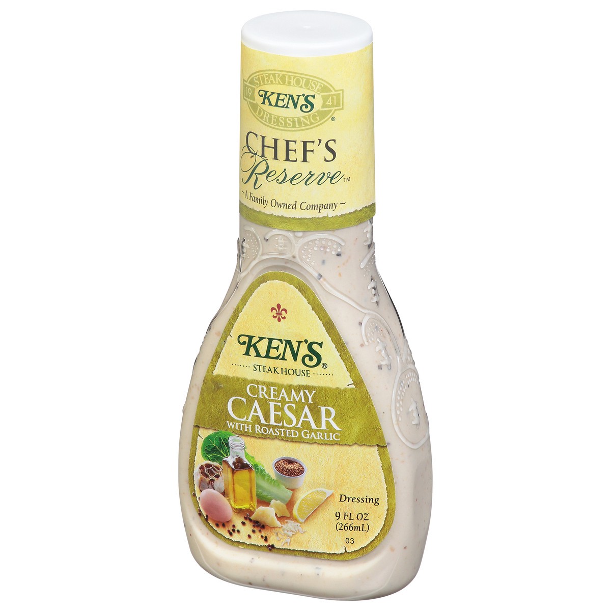 slide 3 of 9, Ken's Steak House Dressing, Creamy Caesar with Roasted Garlic, 9 fl oz