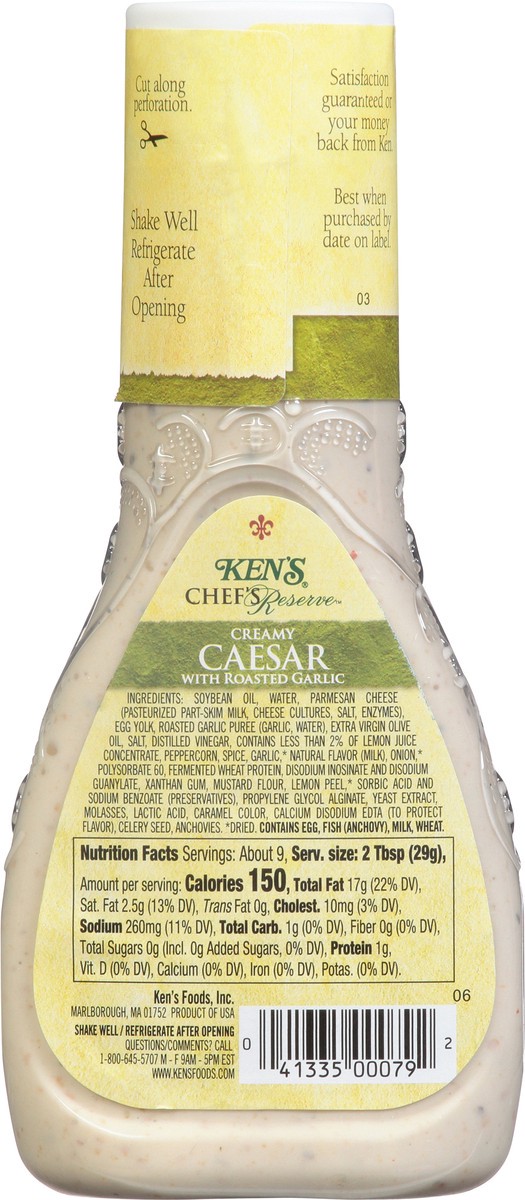 slide 5 of 9, Ken's Steak House Dressing, Creamy Caesar with Roasted Garlic, 9 fl oz