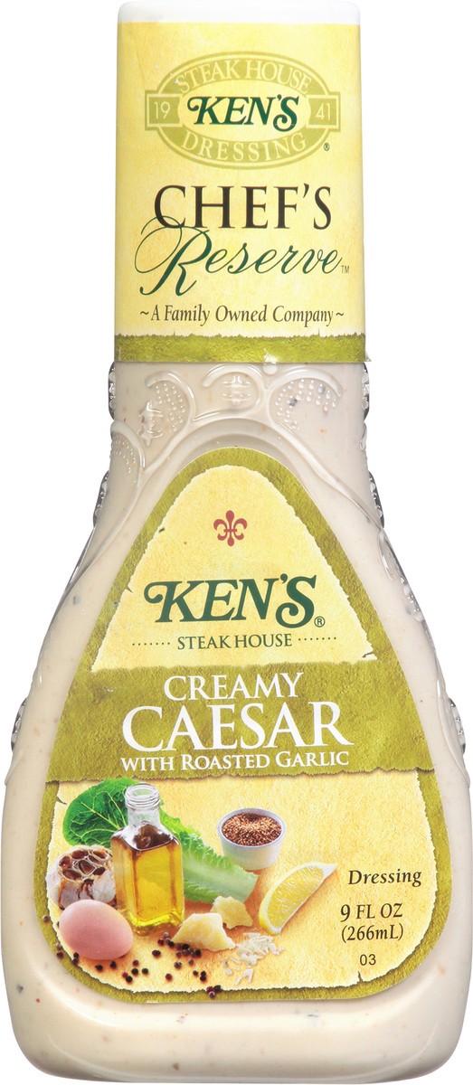 slide 6 of 9, Ken's Steak House Dressing, Creamy Caesar with Roasted Garlic, 9 fl oz