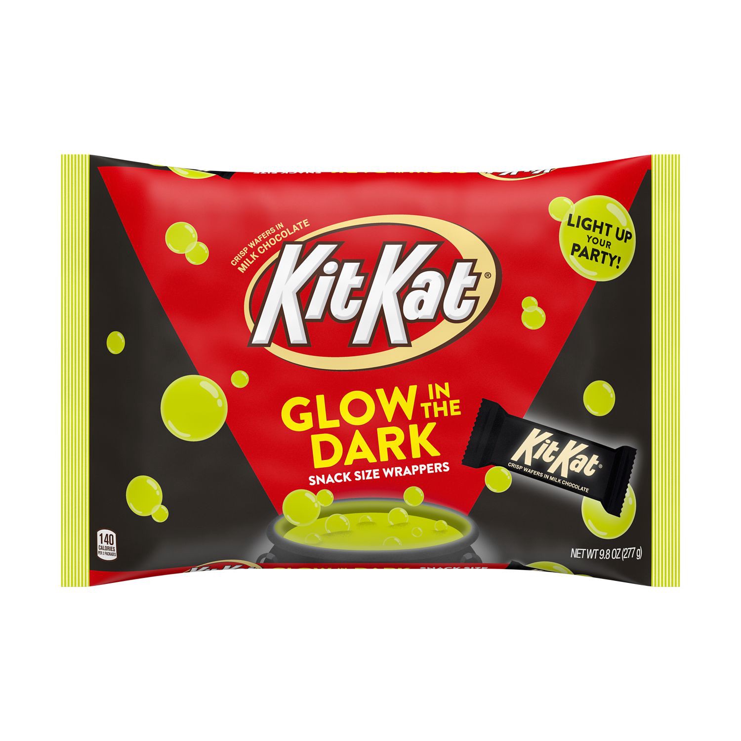 slide 1 of 8, Kit Kat Glow Halloween Chocolate, 9.8 oz
