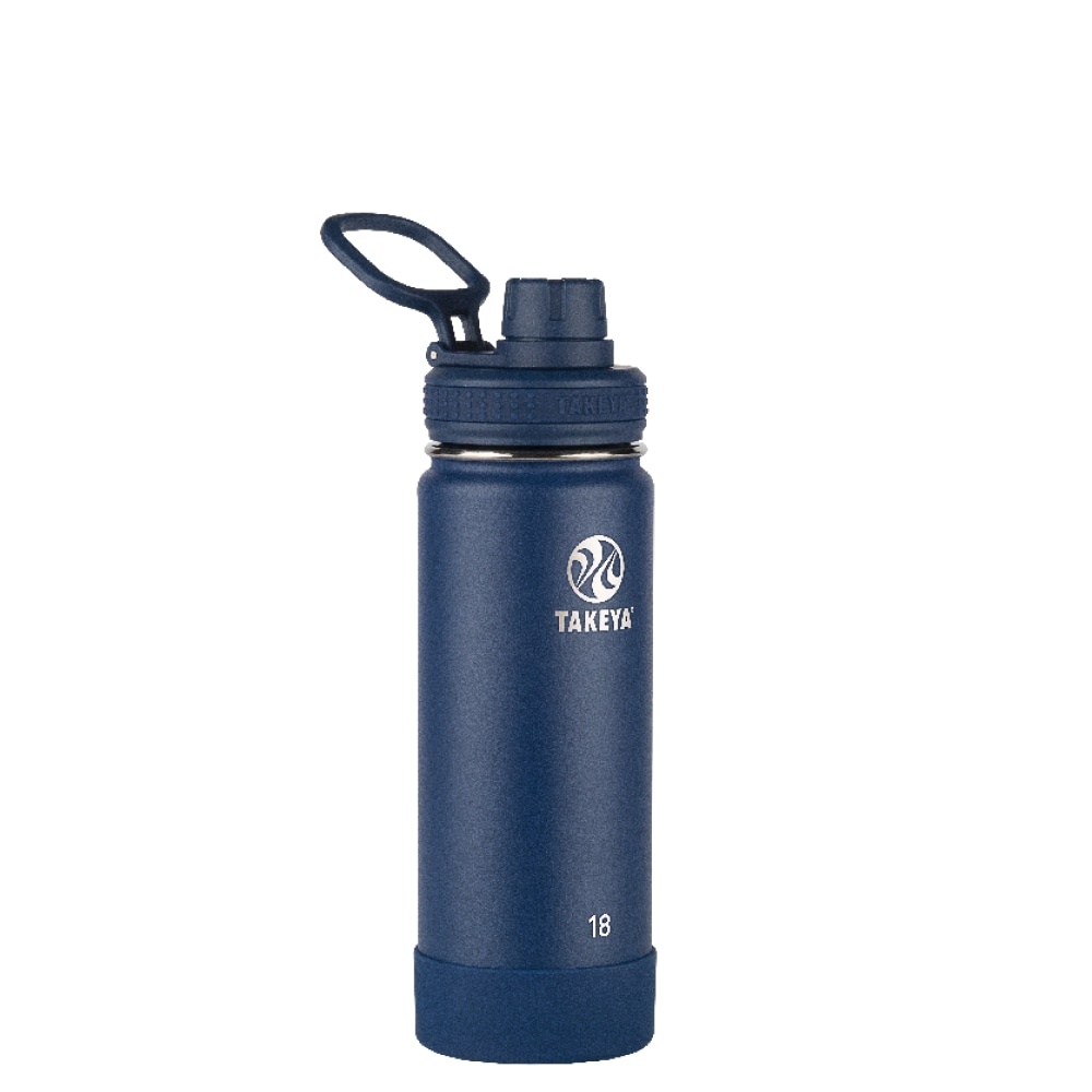 slide 1 of 1, Takeya Actives Insulated Stainless Steel Water Bottle - Navy Blue, 18 oz