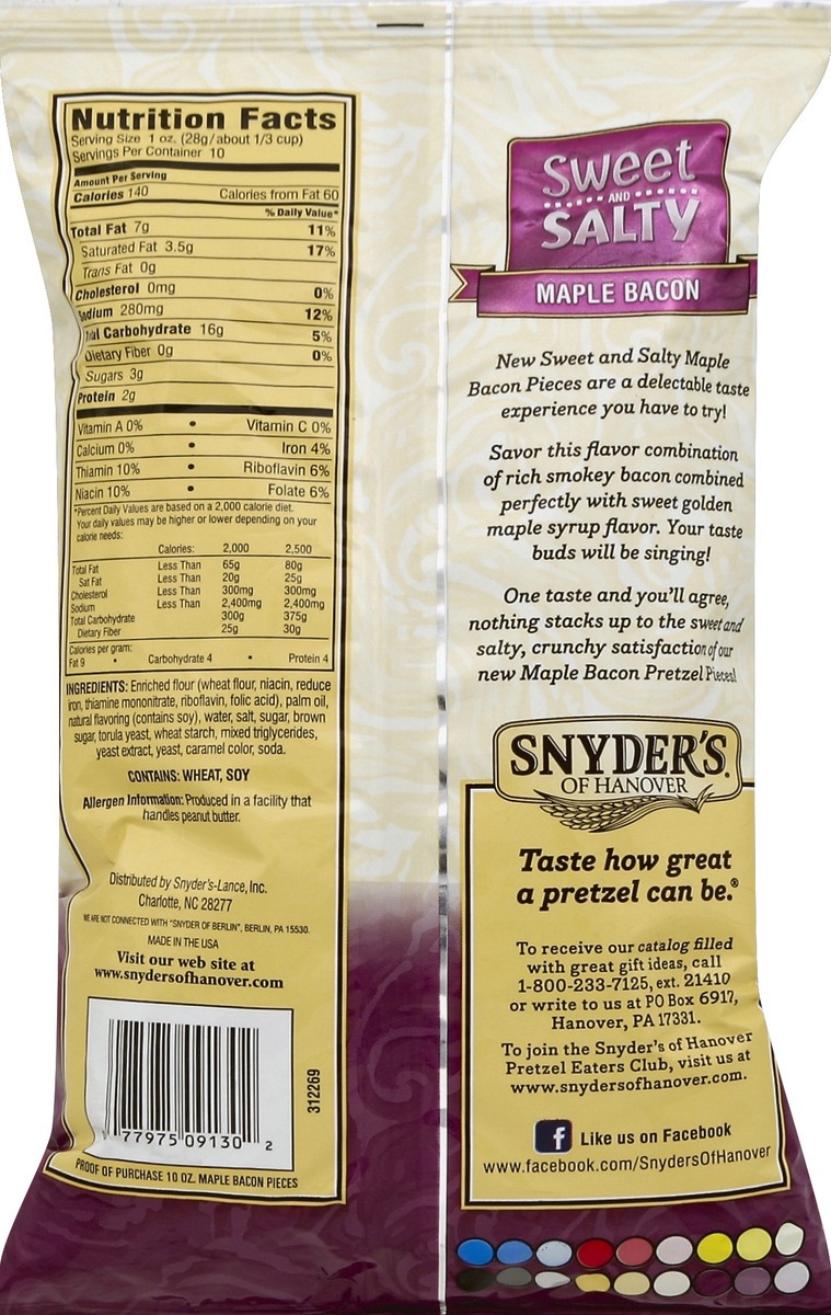 slide 4 of 6, Snyder's of Hanover Sweet And Salty Pretzel Pieces, Maple Bacon, 10 oz