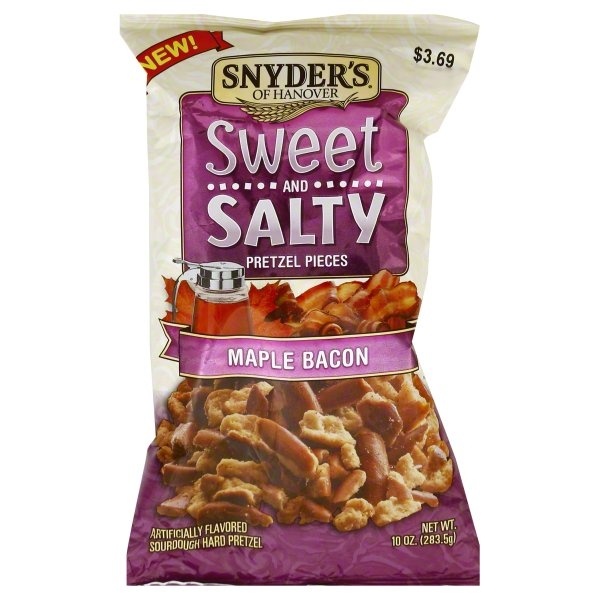 slide 1 of 6, Snyder's of Hanover Sweet And Salty Pretzel Pieces, Maple Bacon, 10 oz