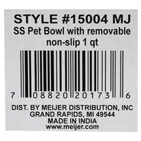 slide 3 of 5, Meijer Stainless Steel Pet Bowl with Non-Slip Ring, 1 qt
