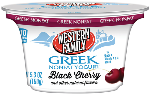 slide 1 of 1, Western Family Yogurt Greek Black Cherry, 5.3 oz