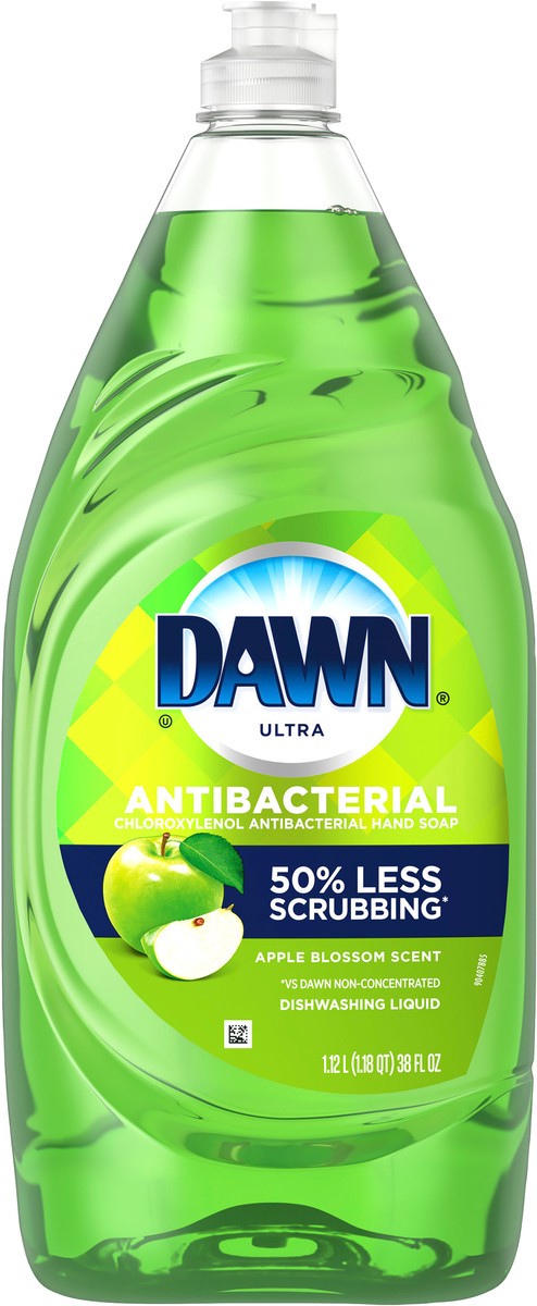 slide 2 of 3, Dawn Ultra Anti-Bacterial Dish Soap, Dishwashing Liquid, Apple Blossom, 38 Fl Oz, 