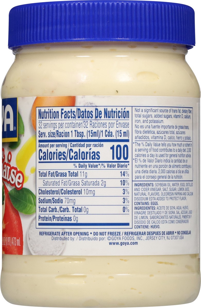 slide 3 of 13, Goya 100% Real Mayonnaise 16 fl oz, 16 fl oz