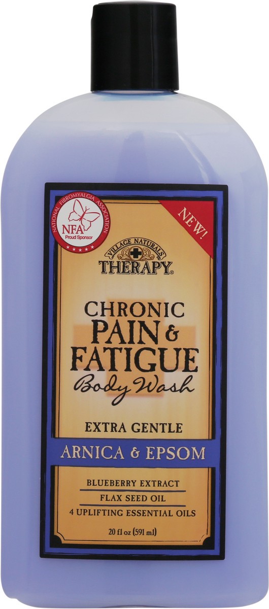slide 9 of 12, Village Naturals Therapy Arnica & Epsom Salt Chronic Pain & Fatigue Body Wash 20 oz Bottle, 20 oz