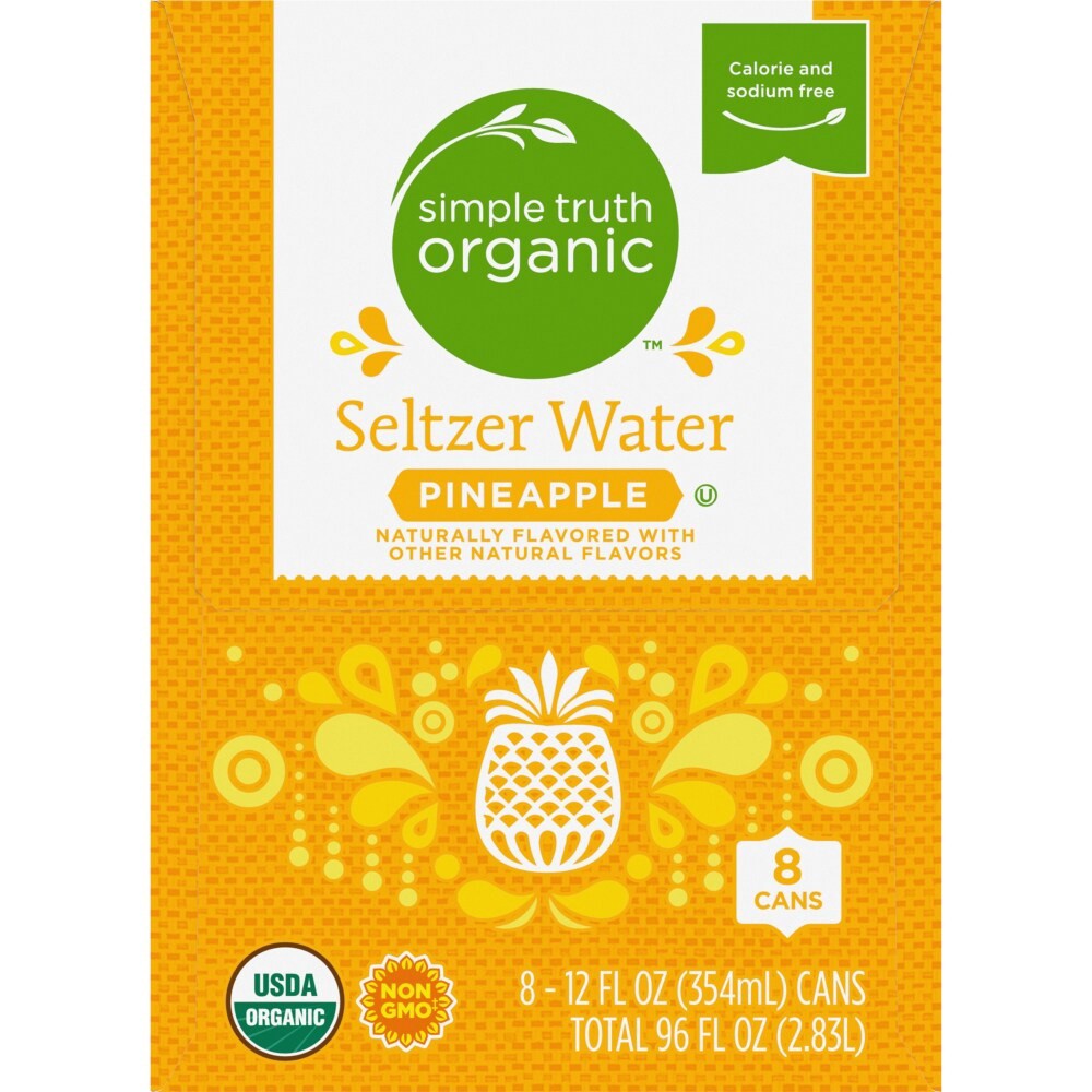 slide 6 of 6, Simple Truth Organic Pineapple Seltzer Water, 8 ct; 12 fl oz