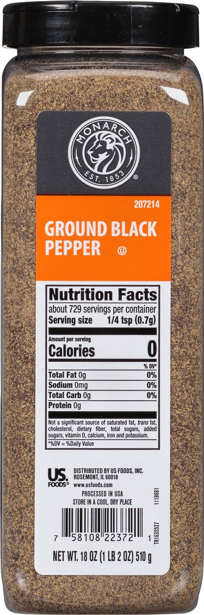 slide 1 of 13, Monarch Seasoning Ground Black Pepper, 18 oz