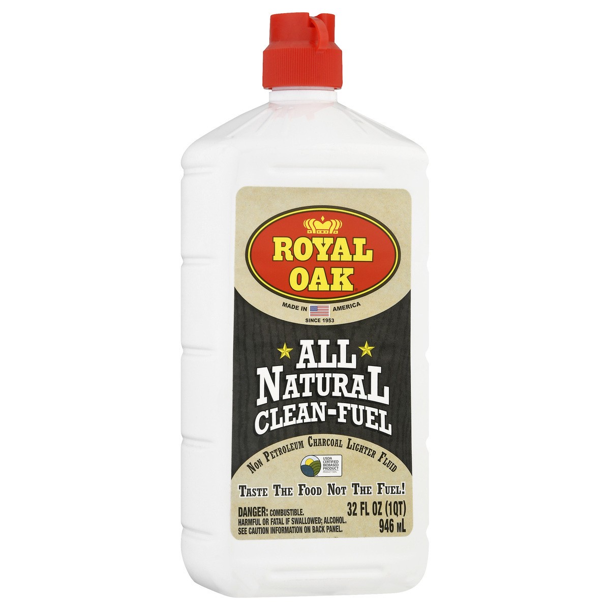 slide 2 of 8, Royal Oak All Natural Clean Fuel Non Petroleum Charcoal Lighter Fluid, 32 fl oz