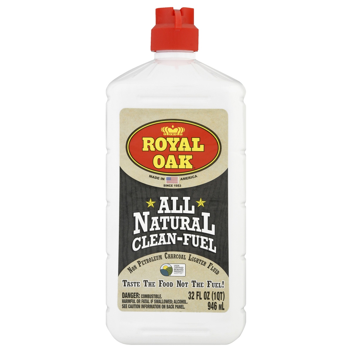slide 1 of 1, Royal Oak All Natural Clean Fuel Non Petroleum Charcoal Lighter Fluid, 32 fl oz