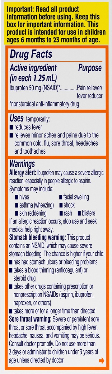 slide 2 of 7, Infant's Motrin Infants' Motrin Concentrated Drops, Fever Reducer, Ibuprofen, Berry Flavored.5 Oz, 0.50 fl oz