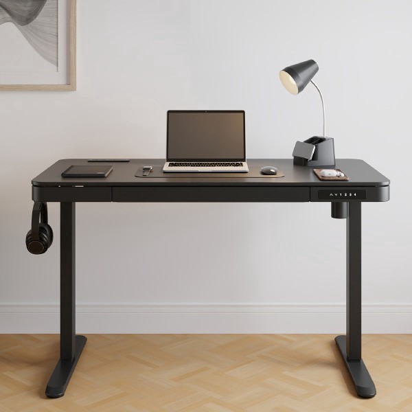 slide 6 of 10, Realspace® 47"" Vetra Electric Height-Adjustable Standing Desk, Black, 1 ct