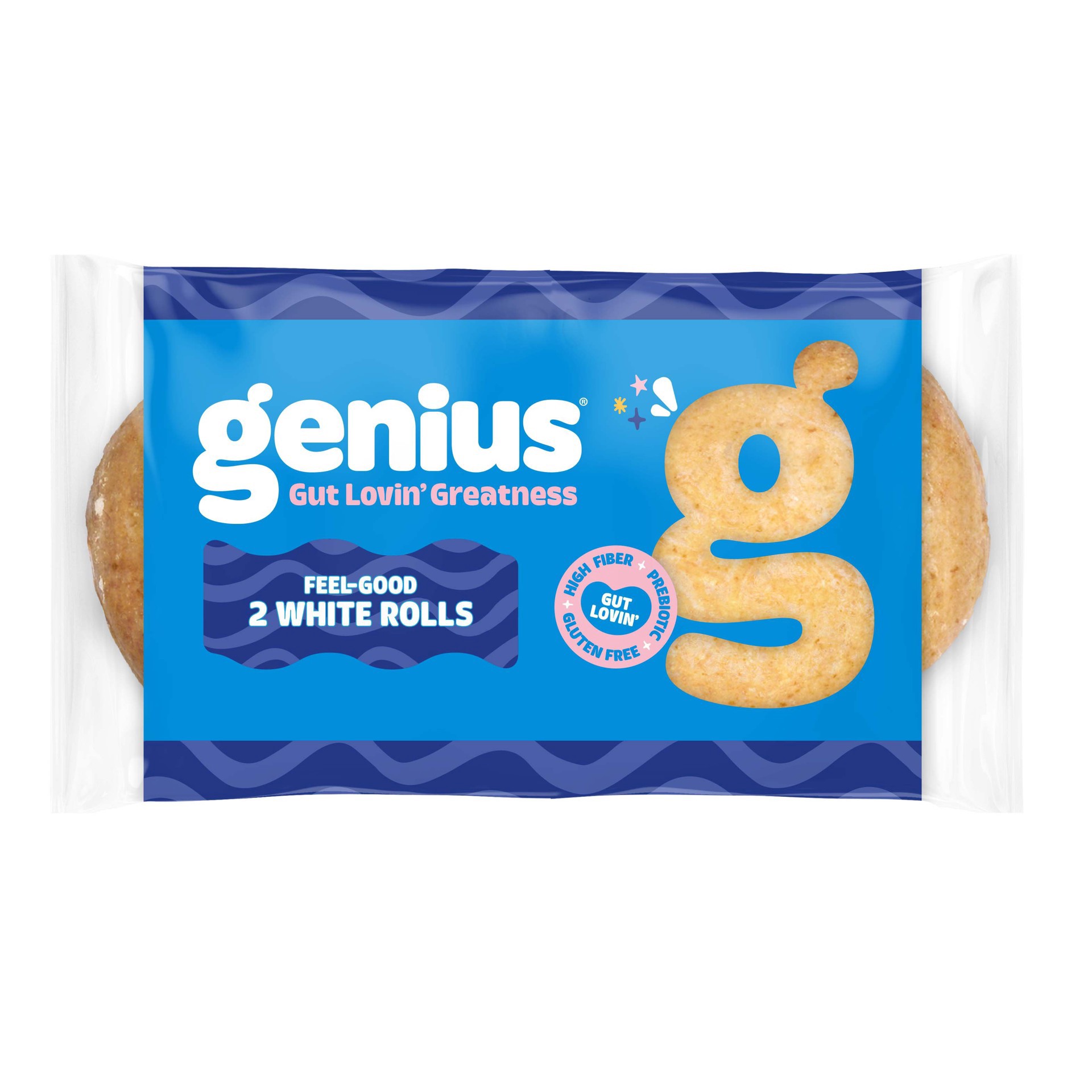 slide 1 of 1, Genius Gluten Free Feel-Good White Rolls, 2 ct