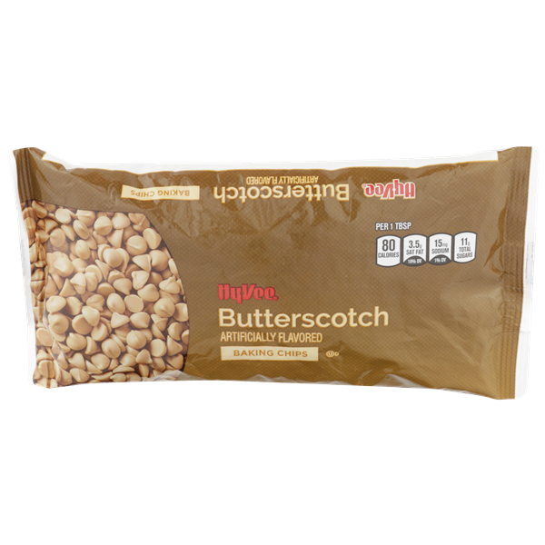 slide 1 of 1, Hy-vee Butterscotch Flavored Baking Chips, 11 oz