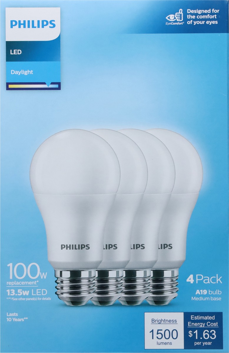 slide 4 of 9, Philips 13.5 Watts Daylight LED Light Bulbs 4 ea, 4 ct