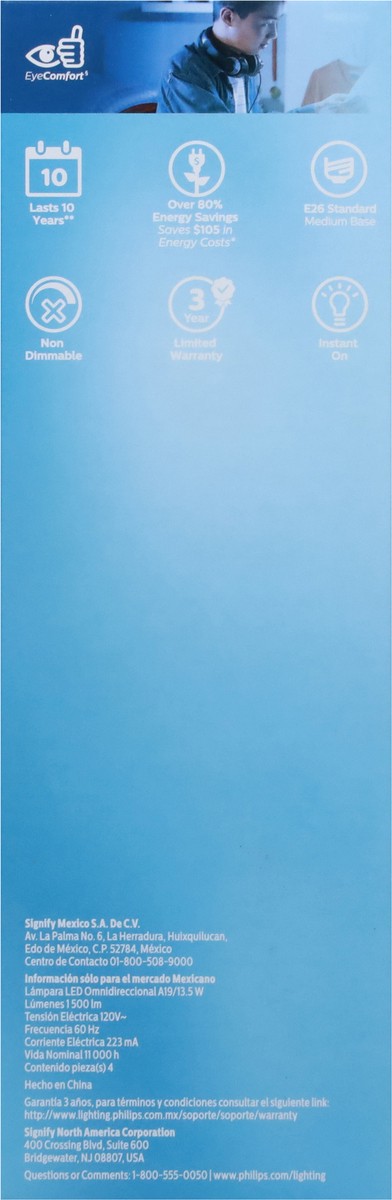 slide 7 of 9, Philips 13.5 Watts Daylight LED Light Bulbs 4 ea, 4 ct