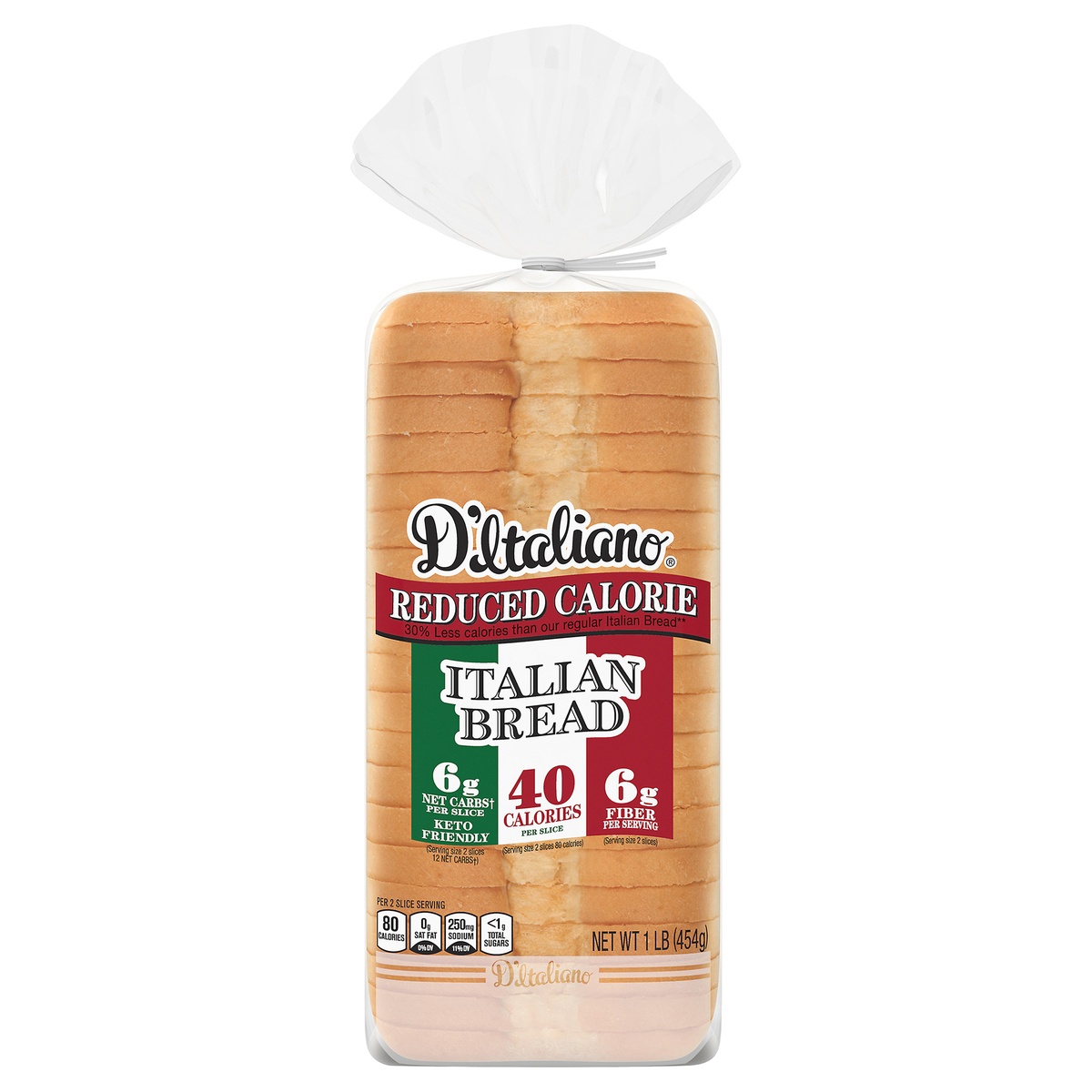 slide 1 of 1, D'Italiano Light Italian Bread 21 SL 16 Oz, 1 ct