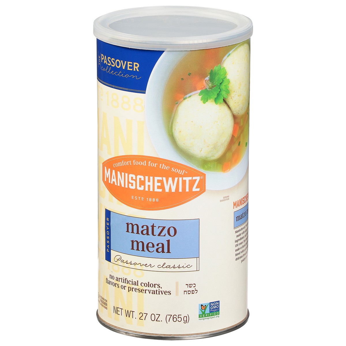 slide 11 of 12, Manischewitz Kosher Matzo Meal Canister, 27 oz