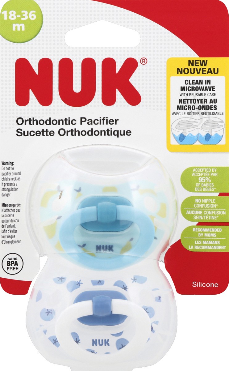 slide 3 of 6, NUK Orthodontic Pacifier 2 ea, 2 ct