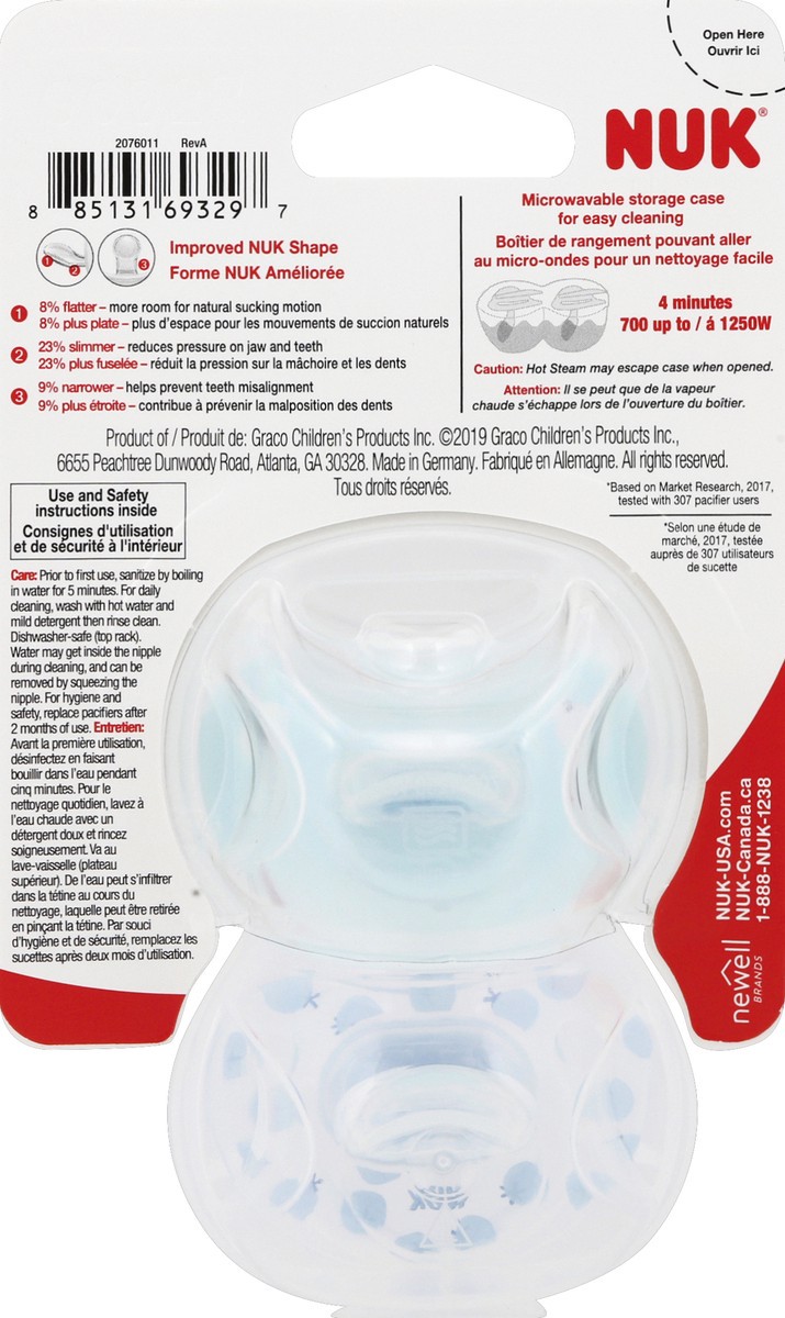 slide 2 of 6, NUK Orthodontic Pacifier 2 ea, 2 ct