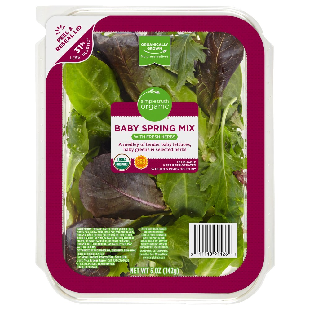 slide 1 of 3, Simple Truth Organic Baby Spring Mix, 5 oz