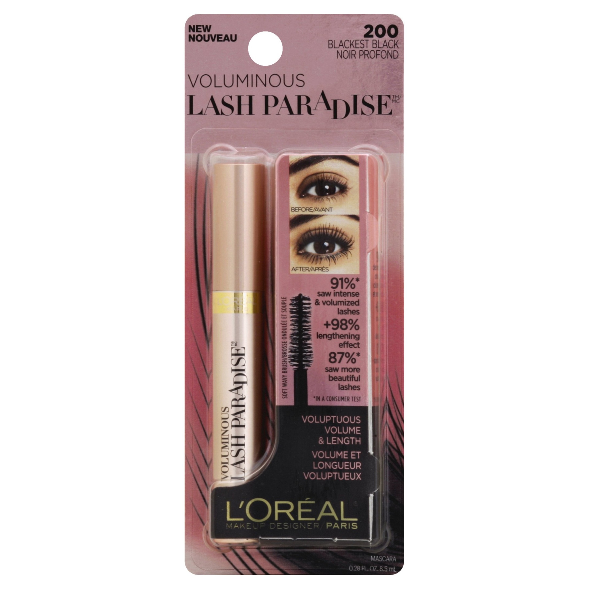 L'Oréal Voluminous Lash Paradise Mascara - Blackest Black 0.25 fl oz ...