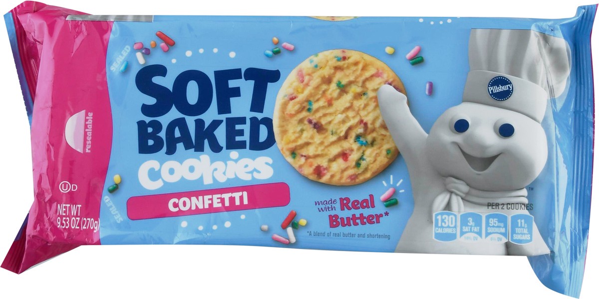slide 7 of 11, Pillsbury Soft Baked Cookies, Confetti, 9.53 oz, 18 ct, 9.53 oz