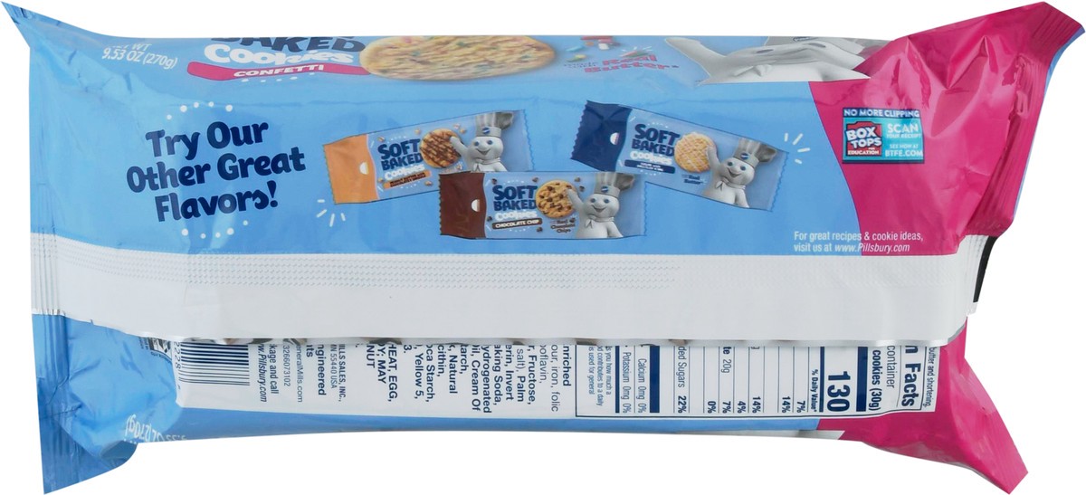 slide 6 of 11, Pillsbury Soft Baked Cookies, Confetti, 9.53 oz, 18 ct, 9.53 oz
