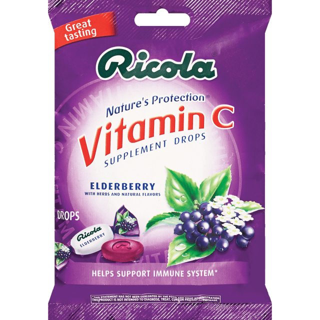slide 1 of 1, Ricola Nature's Protection Vitamin C Drops Elderberry, 24 ct