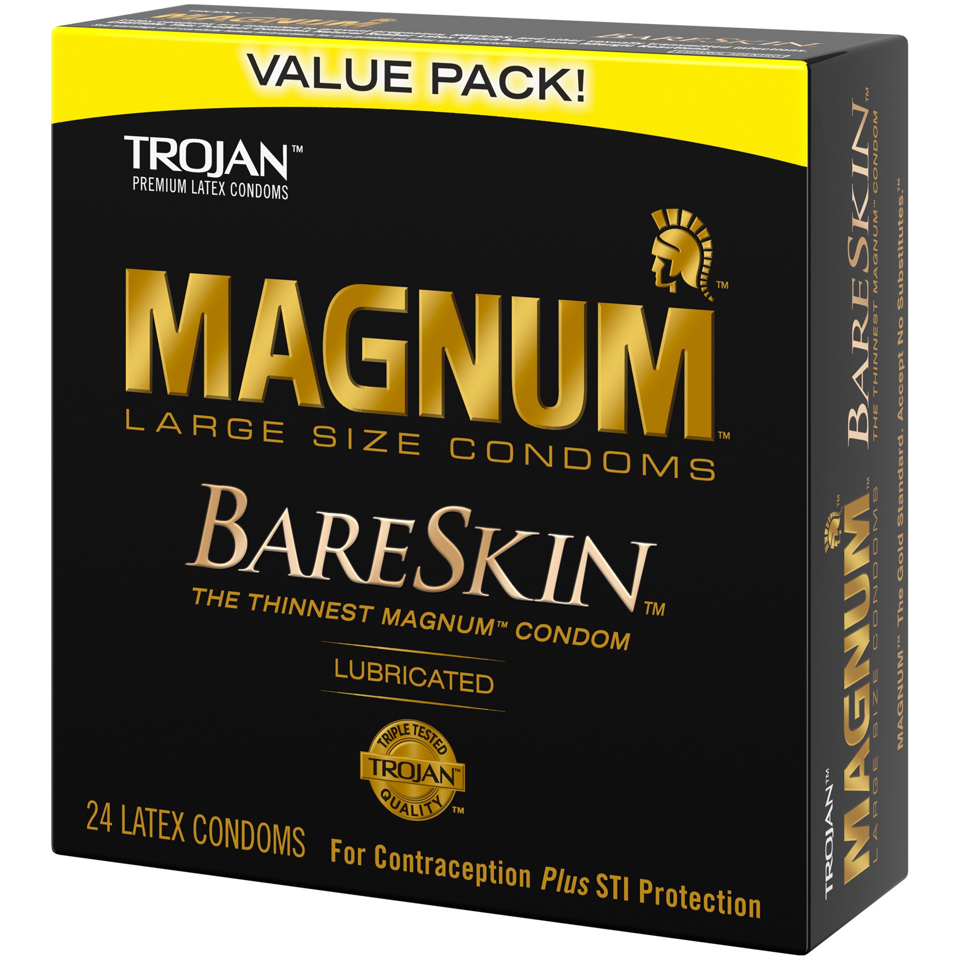 slide 2 of 4, Trojan Magnum Bareskin Large Condoms, Value Pack of Lubricated Condoms, 24 Count, 24 ct