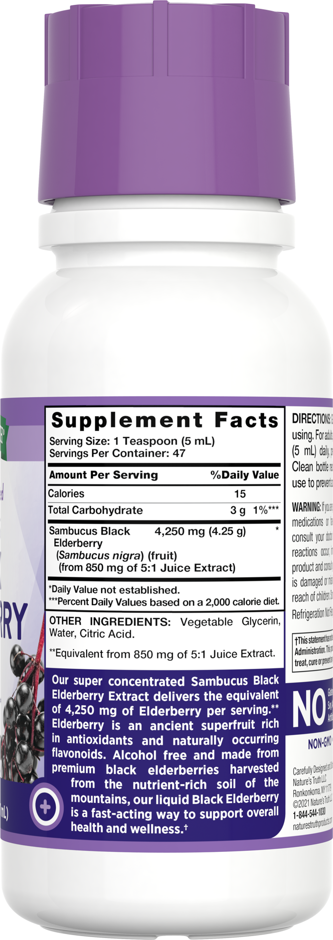 slide 2 of 4, Nature's Truth Natures Truth Elderberry Sambucus Extract, 8 oz