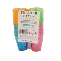 Unique Neon Shot Glasses, 40 Ct, 2 Oz