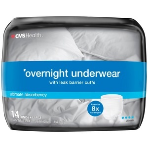 slide 1 of 1, CVS Health Adult Overnight Underwear, Large, 14 ct
