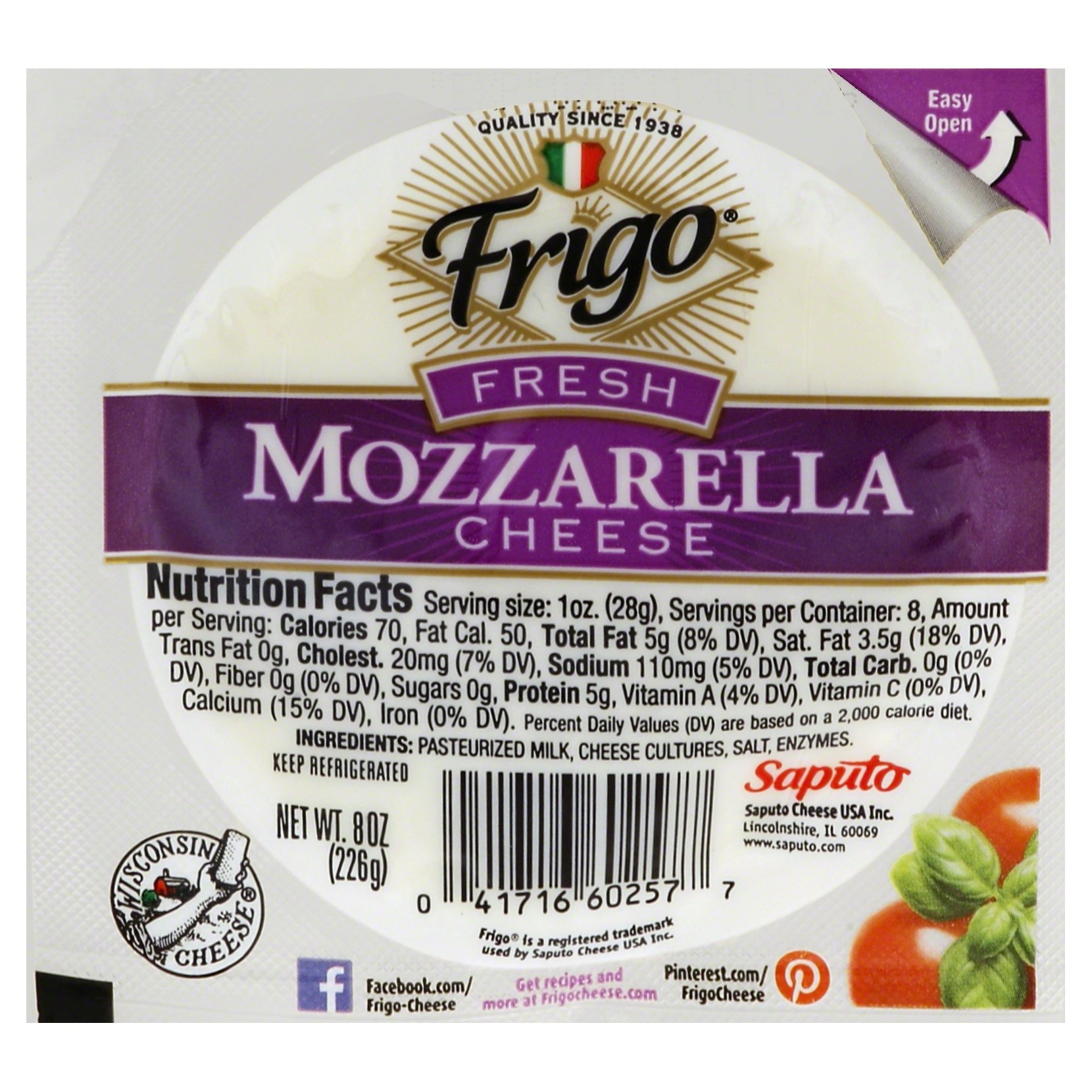 slide 1 of 1, Frigo Fresh Mozzarella Ball, 8 oz
