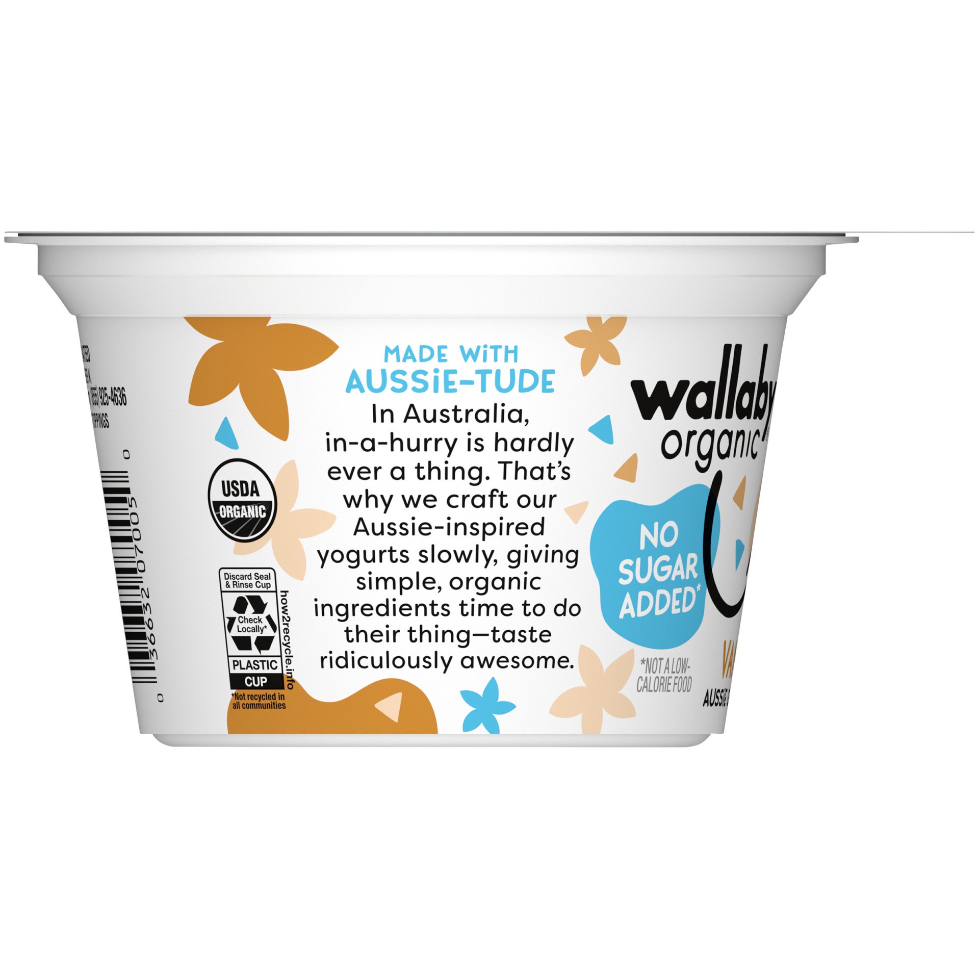 slide 4 of 7, Wallaby Organic Aussie Greek Yogurt, No Sugar Added, Vanilla Chai, USDA Organic, 5.3 oz. Cup, 5.3 oz