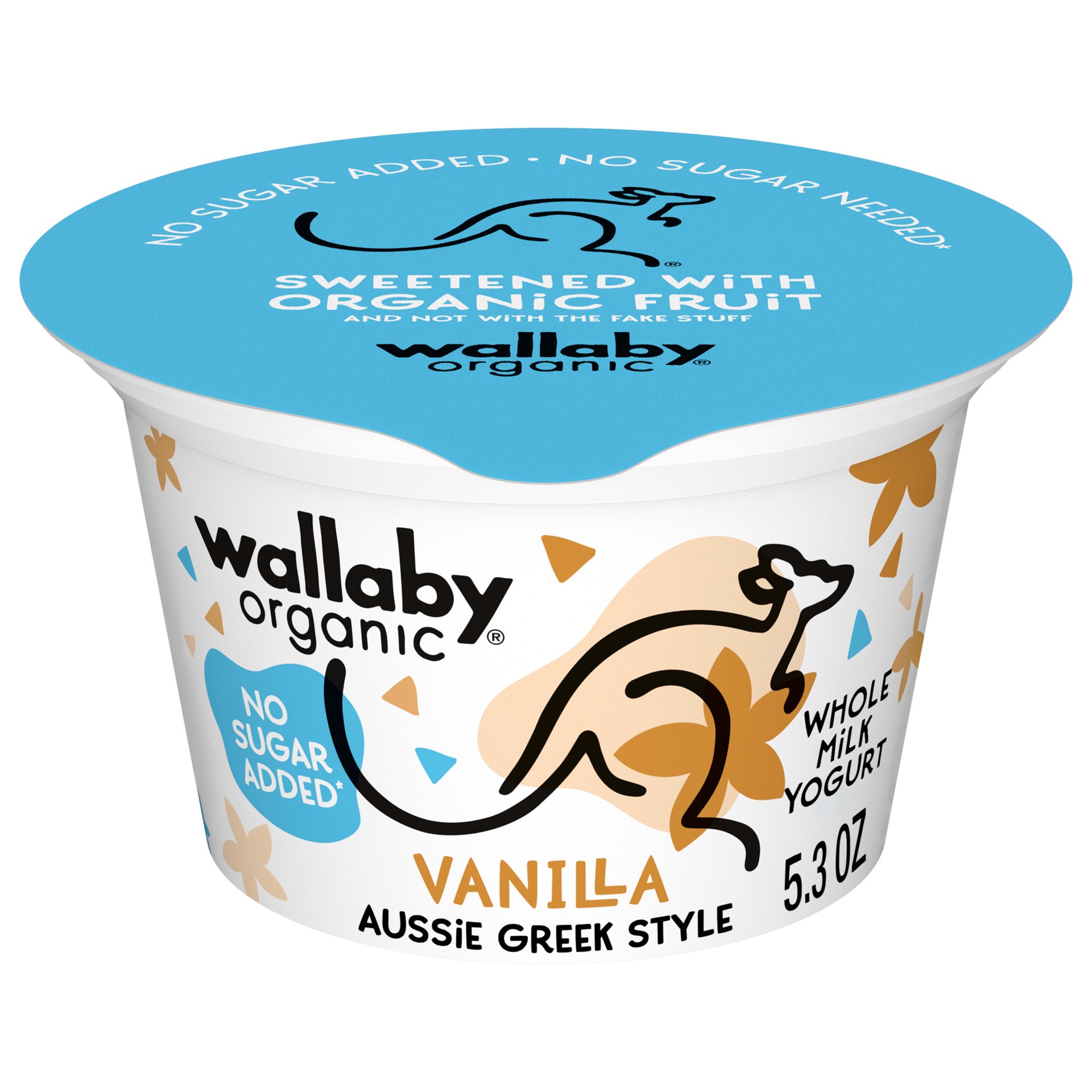 slide 1 of 7, Wallaby Organic Aussie Greek Yogurt, No Sugar Added, Vanilla Chai, USDA Organic, 5.3 oz. Cup, 5.3 oz