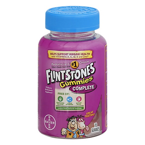 slide 1 of 1, Flintstones Childrens Multivitamins Supplement Gummies Complete, 70 ct