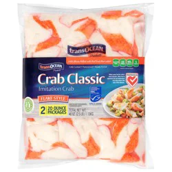 Trans-Ocean Flake Style Classic Imitation Crab - 2 x 20 oz Pack