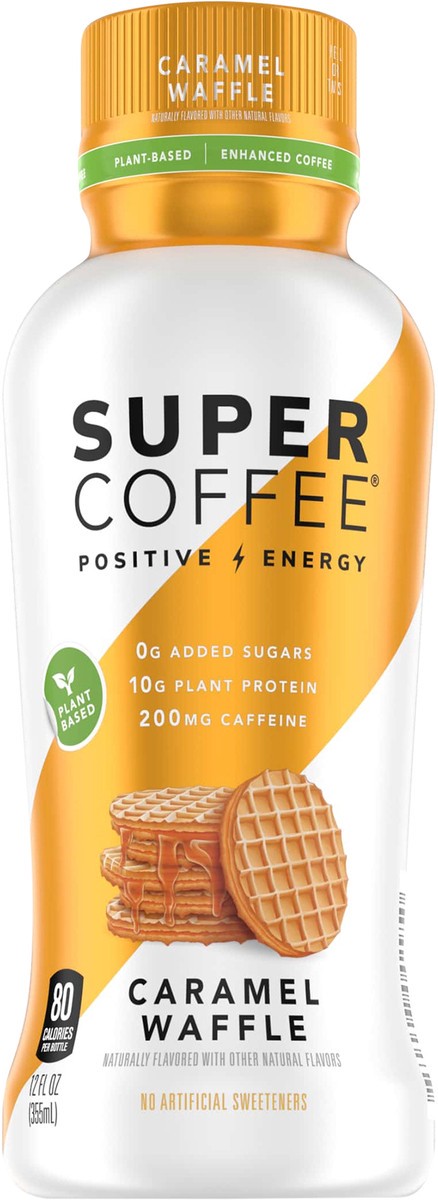 slide 4 of 5, Super Coffee Plant Based Positive Energy Caramel Waffle Enhanced Coffee 12 fl oz, 12 fl oz