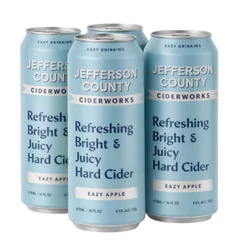 Jefferson County Eazy Apple Hard Cider, 4pk