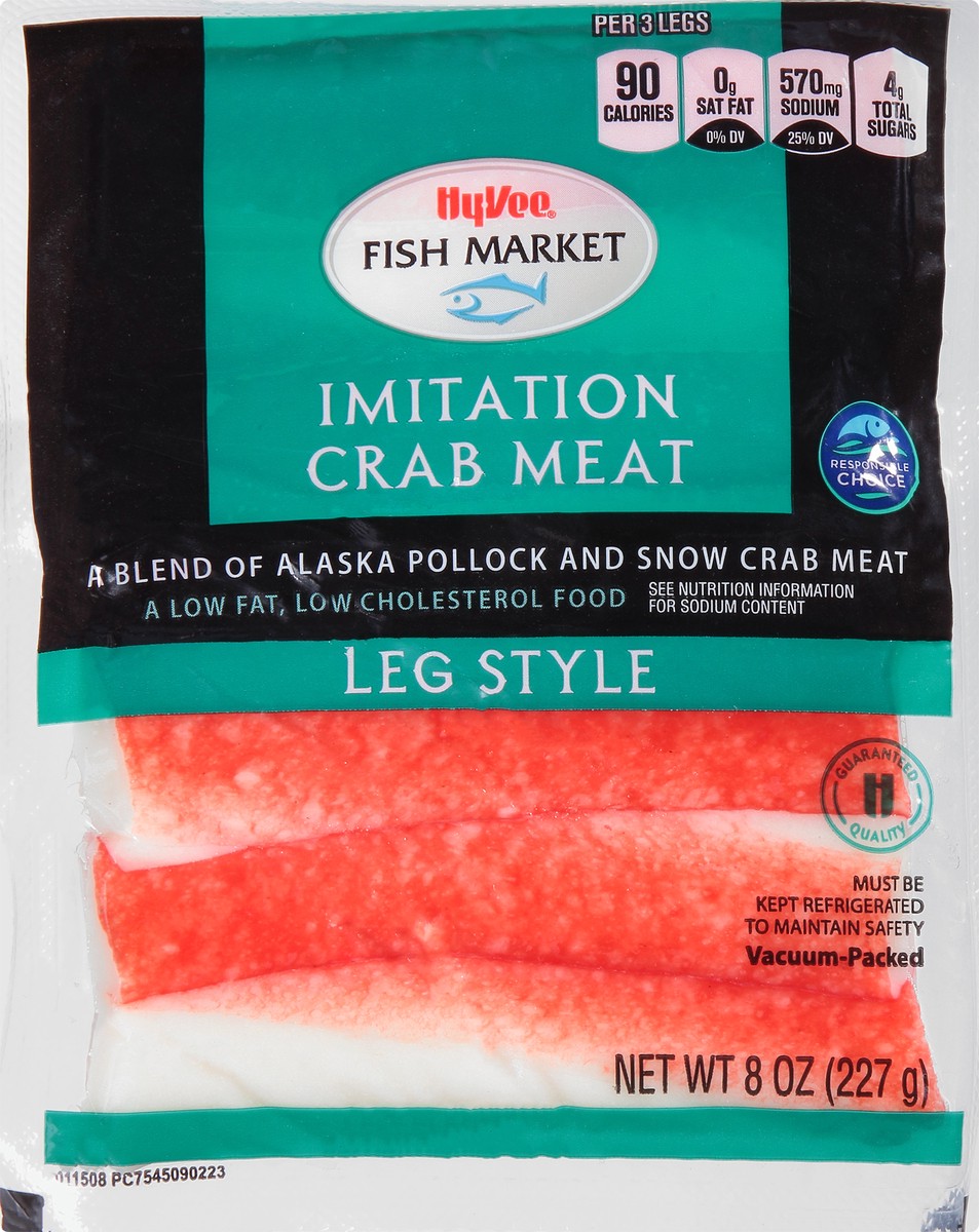 slide 6 of 9, Fish Market Hy-Vee Fish Market Imitation Crab Meat Leg Style, 8 oz