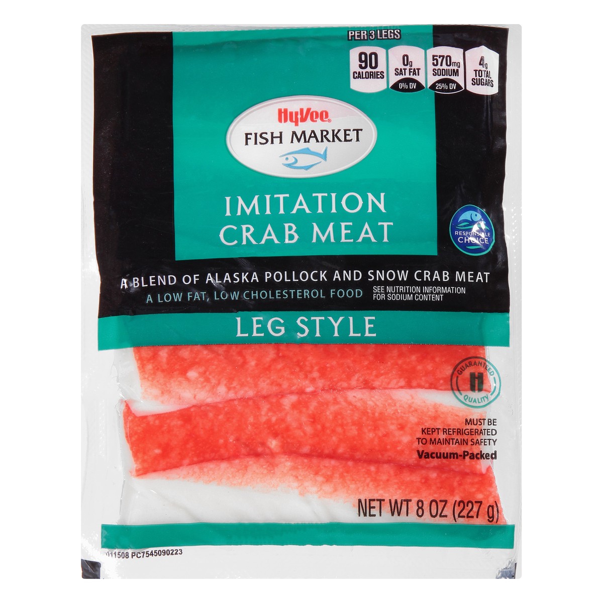 slide 1 of 9, Fish Market Hy-Vee Fish Market Imitation Crab Meat Leg Style, 8 oz