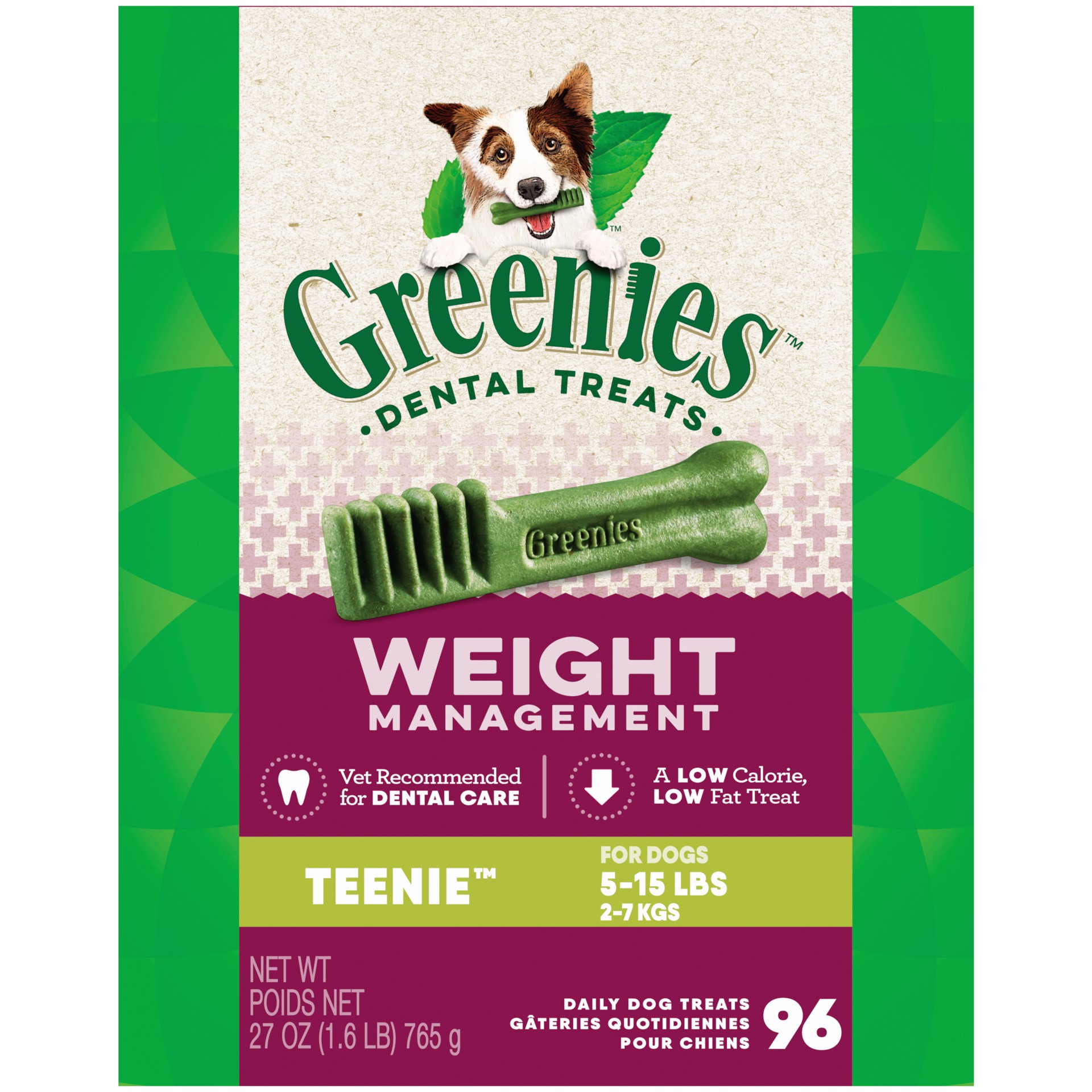 slide 1 of 4, Greenies Teenie Weight Management Dental Treats 96 ea, 96 ct