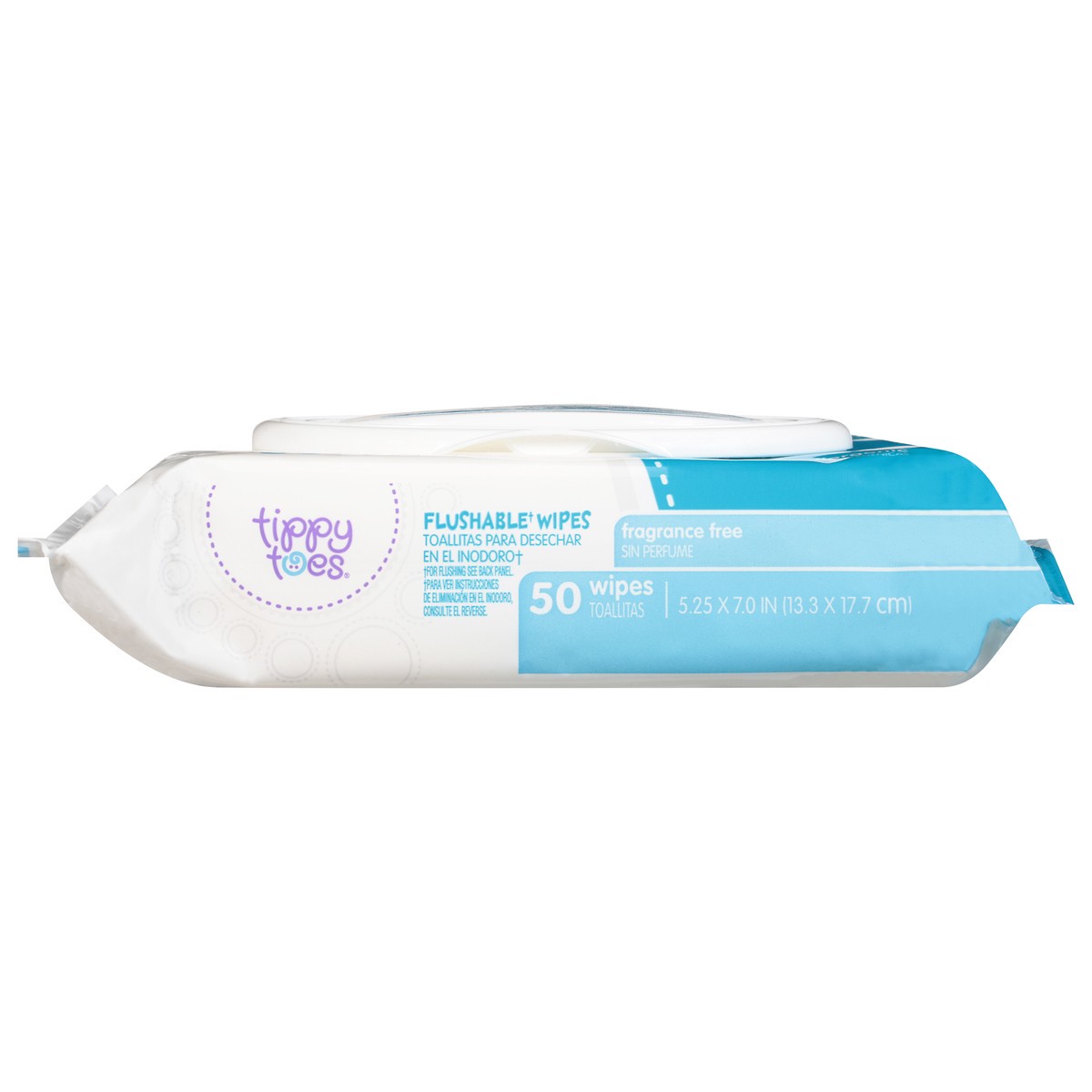 slide 11 of 14, Tippy Toes Flushable Fragrance Free Wipes 50 Each, 50 ct