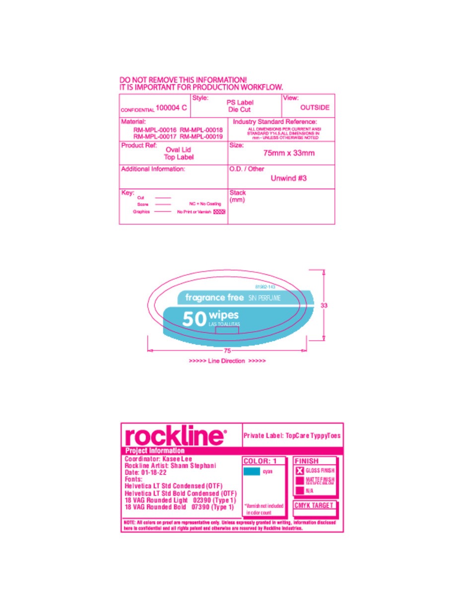 slide 12 of 14, Tippy Toes Flushable Fragrance Free Wipes 50 Each, 50 ct