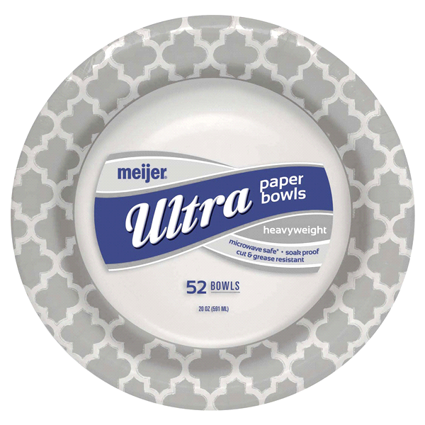 slide 1 of 1, Meijer Heavyweight Ultra Bowls, 52 ct